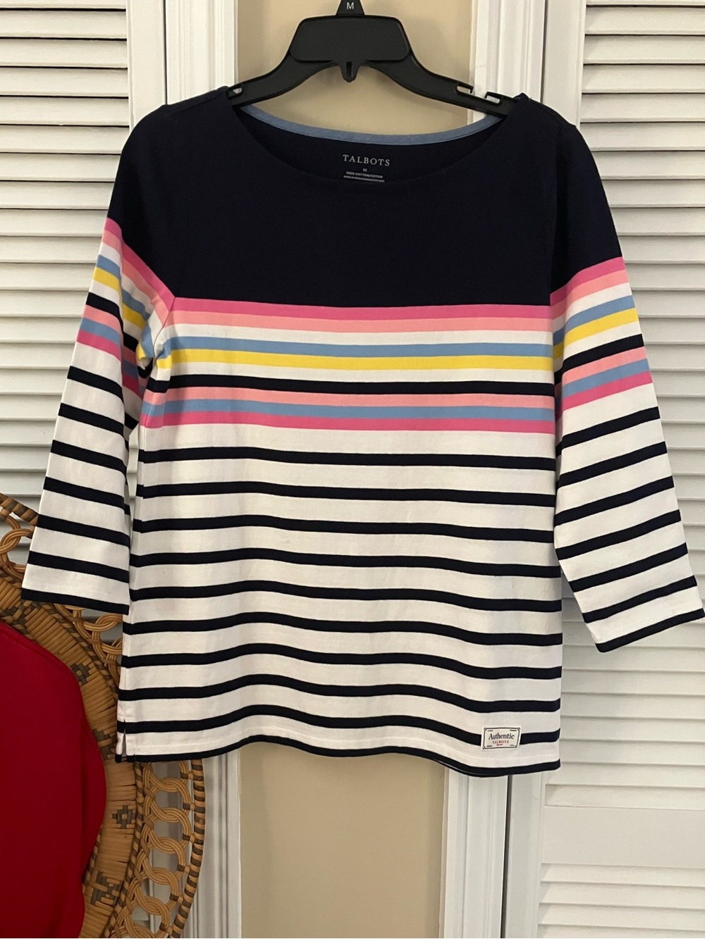 Talbots Multicolored Striped Cotton Tee